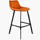 Duran Bar Stool Burnt Orange Velvet & Black Leg