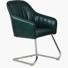 Hays Office Chair Bottle Green Faux Leather & Chrome Base