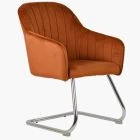 Hays Office Chair Burnt Orange Velvet & Chrome Base