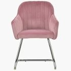 Hays Office Chair Pink Velvet & Chrome Base