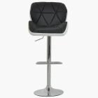 Eris Bar Stool Black & White Leather & Chrome Base