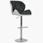 Eris Bar Stool Black & White Leather & Chrome Base