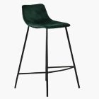 Fallow Bar Stool Green Velvet & Black Leg