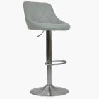 Ferrero Bar Stool Grey Leather & Brushed Steel Base