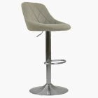 Ferrero Bar Stool Taupe Leather & Brushed Steel Base