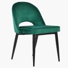 Flair Dining Chair Green Velvet & Black Legs