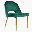 Flair Dining Chair Green Velvet & Gold Legs