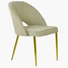 Flair Dining Chair Mink Boucle Fabric & Gold Legs