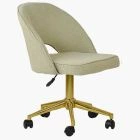Flair Office Chair Mink Boucle Fabric & Gold