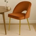 Flair Dining Chair Burnt Orange Velvet & Gold Legs