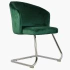 Swale Office Chair Green Velvet & Chrome Base