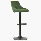 Fleur Bar Stool Vintage Green Leather & Black Base