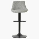 Flo Bar Stool Stone Grey Boucle Fabric & Chrome Base