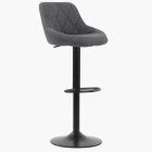 Fleur Bar Stool Grey Fabric & Black Base