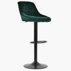 Fleur Bar Stool Green Velvet & Black Base
