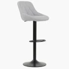 Fleur Bar Stool Grey Fabric & Black Base