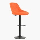 Fleur Bar Stool Orange Leather & Black Base