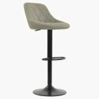 Fleur Bar Stool Taupe Leather & Black Base