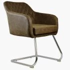 Solo Office Chair Antique Brown Faux Leather & Chrome Base