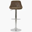 Flo Bar Stool Aged Brown Leather & Chrome Base