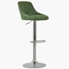Flo Bar Stool Vintage Green Leather & Chrome Base