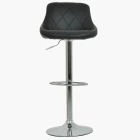 Flo Bar Stool Black Leather & Chrome Base