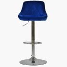 Flo Bar Stool Blue Velvet & Chrome Base