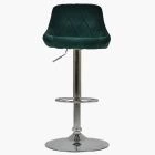 Flo Bar Stool Emerald Green Velvet & Chrome Base