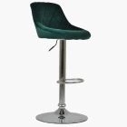 Flo Bar Stool Green Velvet & Chrome Base