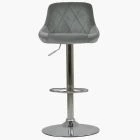 Flo Bar Stool Grey Velvet & Chrome Base