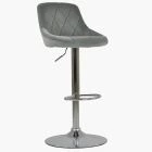 Flo Bar Stool Grey Velvet & Chrome Base