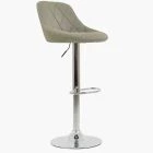 Flo Bar Stool Taupe Leather & Chrome Base