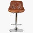 Flo Bar Stool Tan Brown Leather & Chrome Base