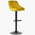 Fleur Bar Stool Mustard Velvet & Black Base
