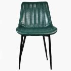 Franca Dining Chair Forest Green Faux Leather & Black Legs