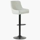 Greenwich Bar Stool Cream Boucle Fabric & Black Base
