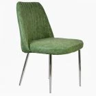 Grove Dining Chair Vintage Green Faux Leather & Chrome Leg