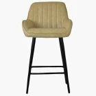 Hamilton Bar Stool Beige Cream Leather & Black Leg
