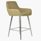 Hamilton Bar Stool Cream Leather & Chrome Leg