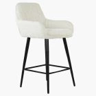 Hamilton Bar Stool Cream Boucle Fabric & Black Leg