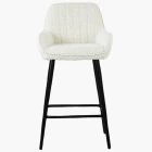 Hamilton Bar Stool Cream Boucle Fabric & Black Leg