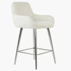 Hamilton Bar Stool Cream Boucle Fabric & Chrome Leg