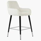 Hamilton Bar Stool Cream Boucle Fabric & Black \ Silver Leg