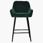 Hamilton Bar Stool Emerald Green Velvet & Black Leg