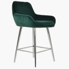 Hamilton Bar Stool Green Velvet & Chrome Leg