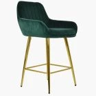 Hamilton Bar Stool Green Velvet & Gold Leg