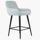 Hamilton Bar Stool Grey Boucle Fabric & Black Leg