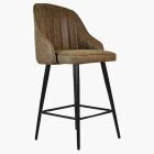 Hanna Bar Stool Antique Brown Leather & Black Leg