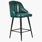 Hanna Bar Stool Bottle Green Leather & Black Leg