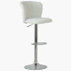 Harlem Bar Stool Cream Boucle Fabric & Chrome Base